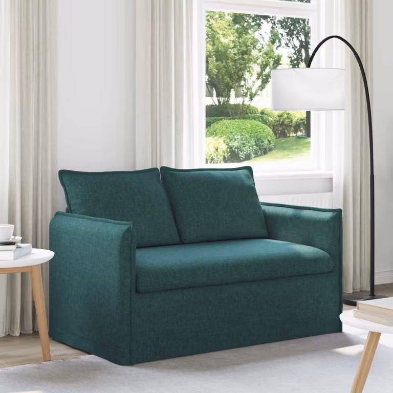 vidaXL Divano Moderno in Tessuto Verde e Nero con Struttura in Metallo L: 136 cm, P: 82 cm, H: 85 cm