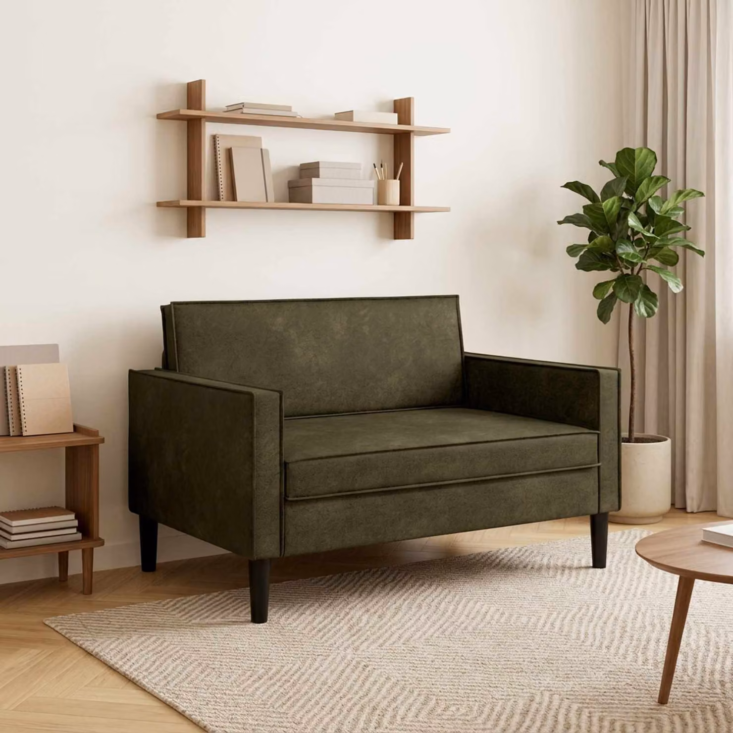Poltrona lounge XXL vidaXL in pelle sintetica verde militare con braccioli
