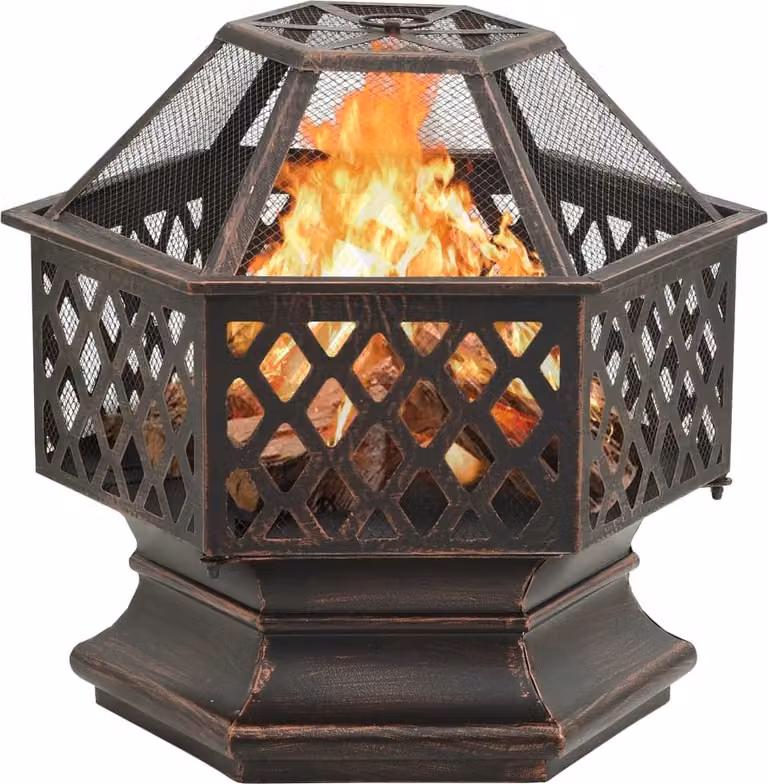 Braciere Rustico con Attizzatoio 62x54x56 cm XXL in Acciaio