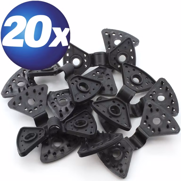 Clip speciali in plastica, nere, 20 pezzi