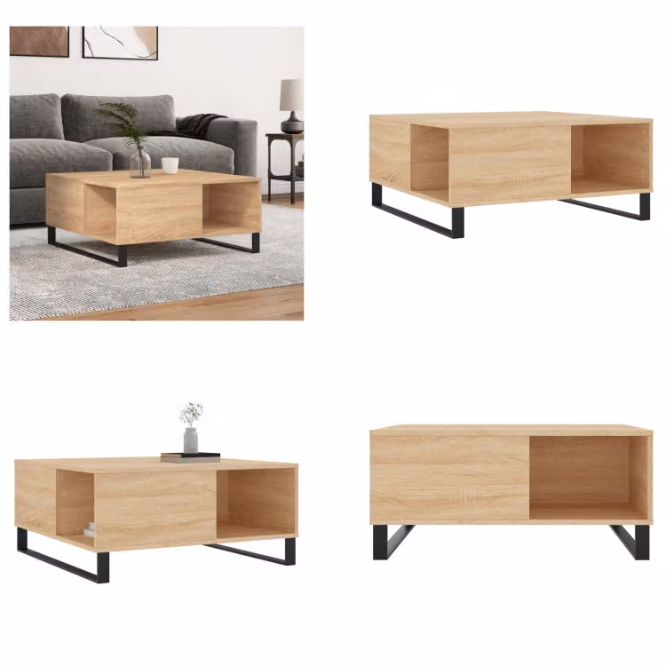 vidaXL Tavolino in rovere Sonoma 80x80x36,5 cm in legno - Tavolino - Tavolini - Tavolino - Tavolo da divano