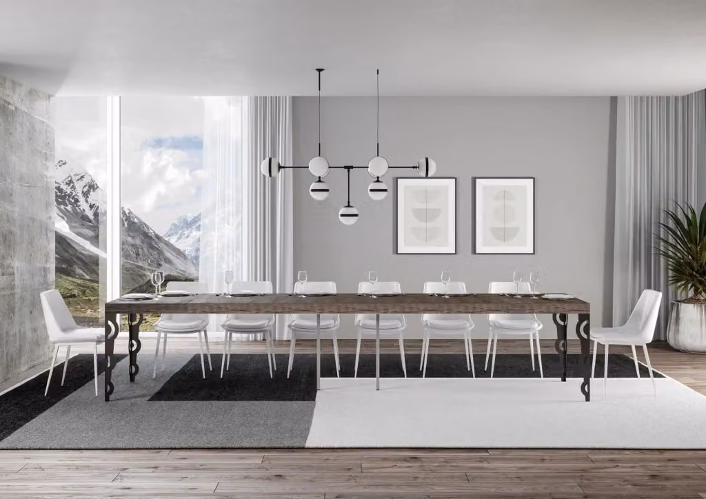 Tavolo allungabile Itamoby Karayan Premium noce con telaio antracite L: 160-420 cm, P: 90 cm – 2