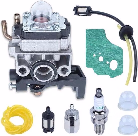 Set carburatore per piccoli motori di moto e attrezzi da giardino; set ADEFOL comprensivo di carburatore, filtro, tubo e altro ancora.