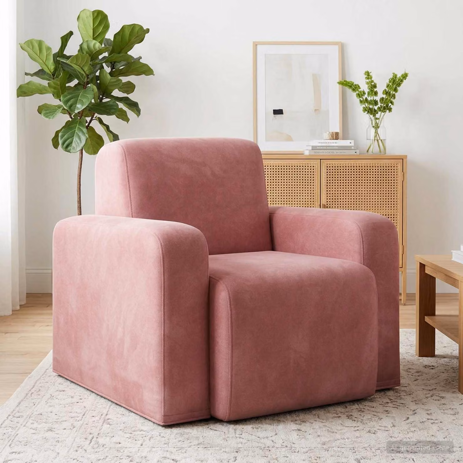 vidaXL Poltrona Moderna in Velluto Rosa con Braccioli per Soggiorno e Camera da Letto