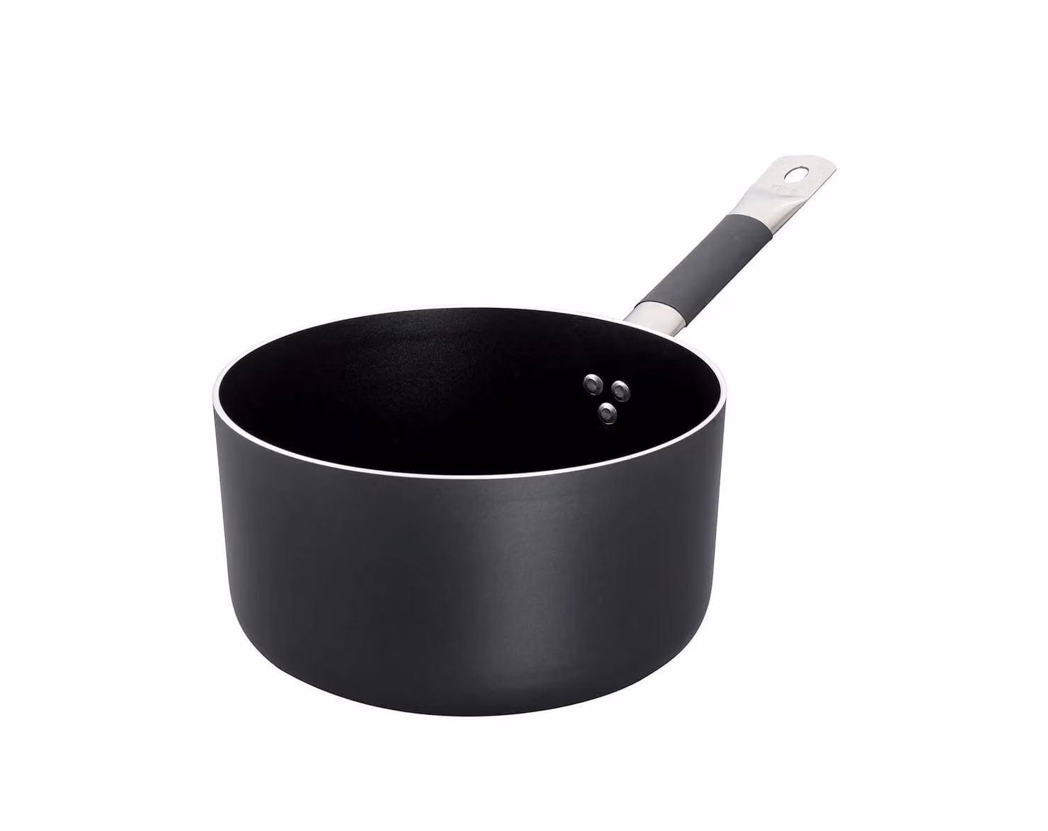 Casseruola alta in alluminio antiaderente con manico in acciaio inox con guaina termoresistente, spessore 5 mm, diam. 16cm