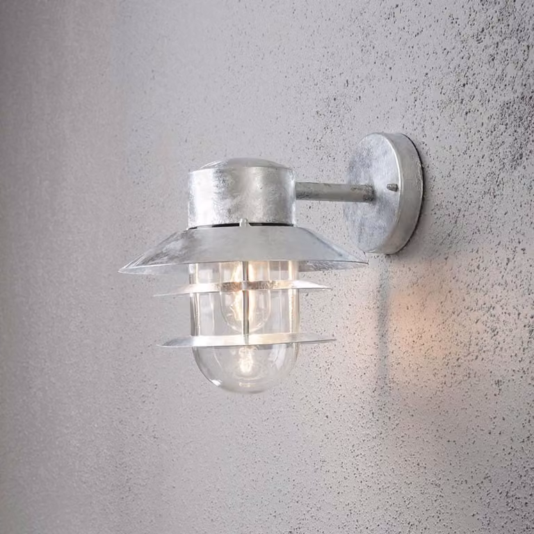 Applique Konstsmide Modena in acciaio galvanizzato con vetro trasparente