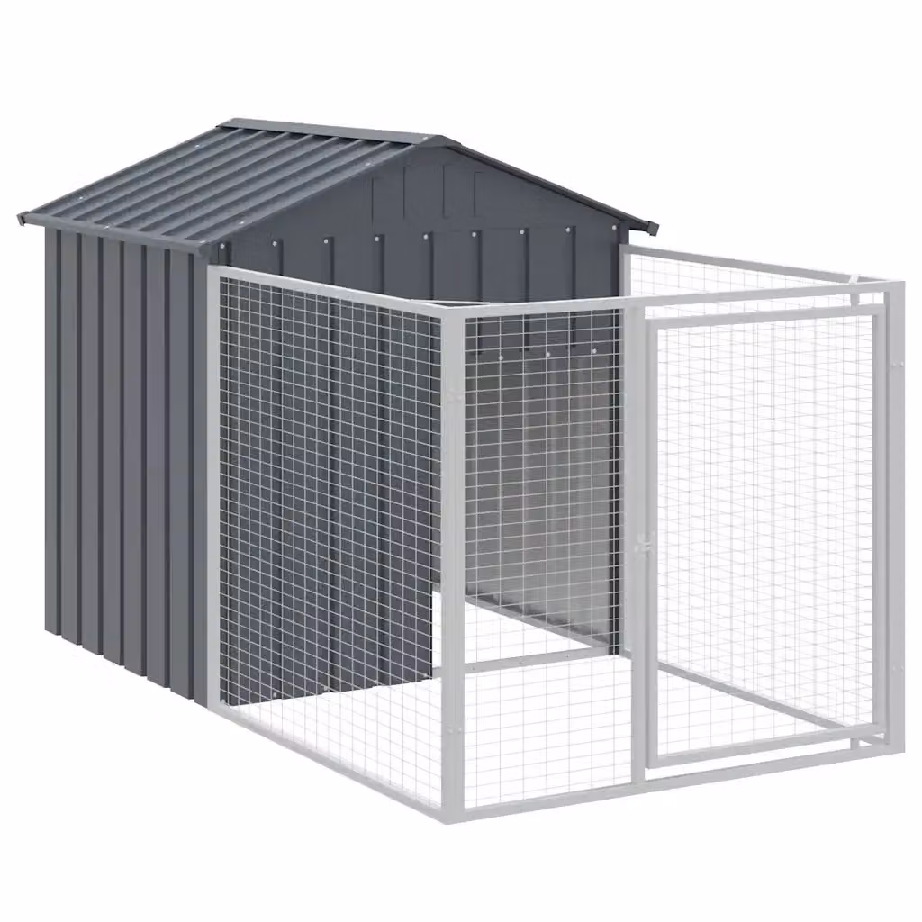 Casetta per cani vidaXL in metallo antracite resistente alle intemperie L/P/H: 117 x 201 x 123 cm – 2