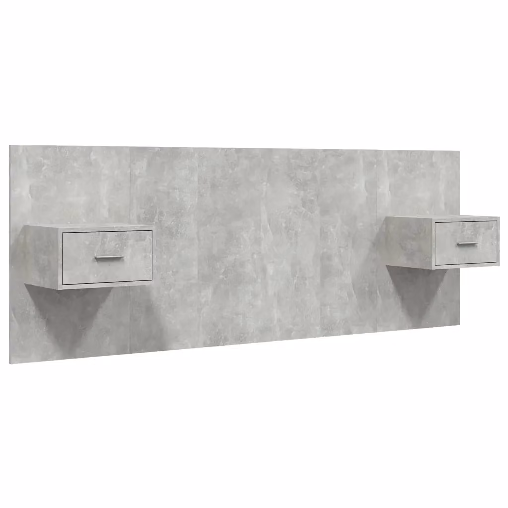 vidaXL Testiera Letto con Comodini Integrati in Legno Multistrato Grigio L: 120 cm, P: 80 cm, H: 80 cm – 2