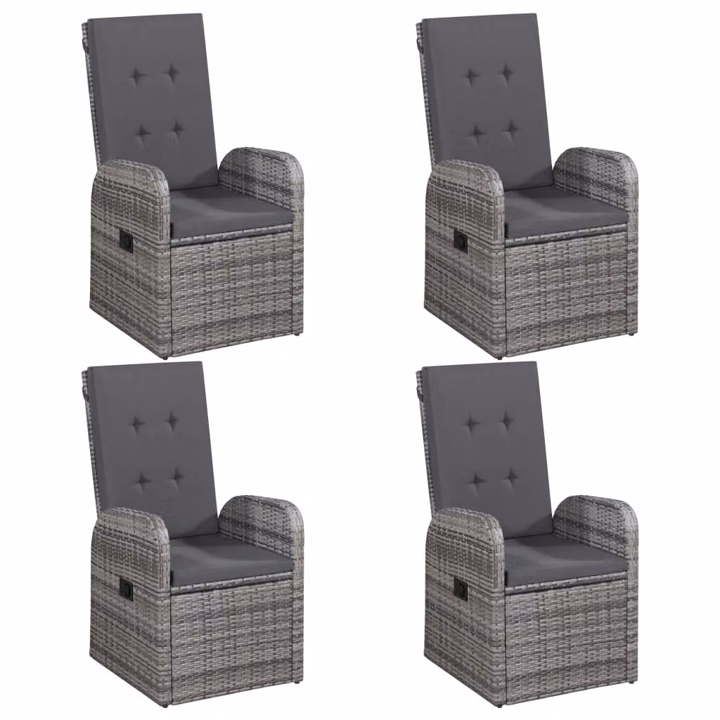 vidaXL set da pranzo da giardino 5 pezzi grigio