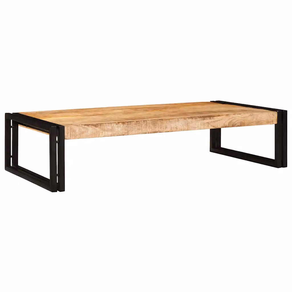 vidaXL Mensola da bagno moderna in legno di mango e metallo, Marrone, L 100 x P 50 x H 23 cm