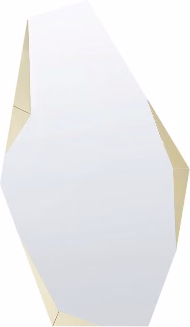 Specchio da parete Beliani Oro con design irregolare in vetro e MDF, L: 68 cm, H: 120 cm