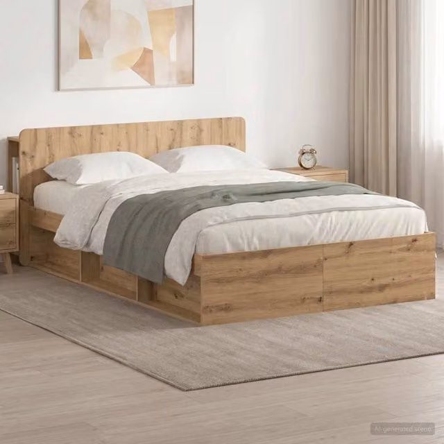 Telaio del letto con storage Rovere Artigianale 140 x 190 cm 3433375