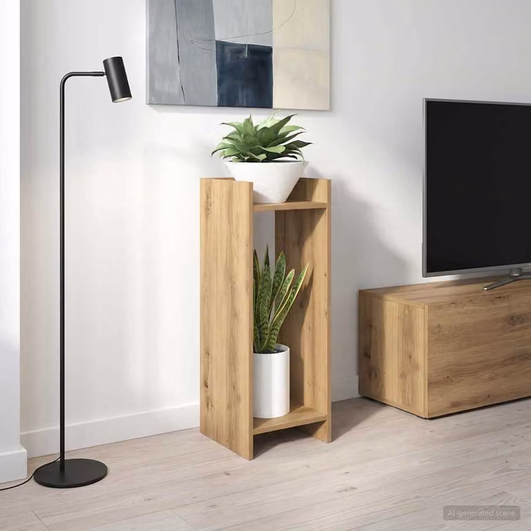 vidaXL Supporto per piante in legno Rovere Marrone L/P/H: 30 x 30 x 80 cm