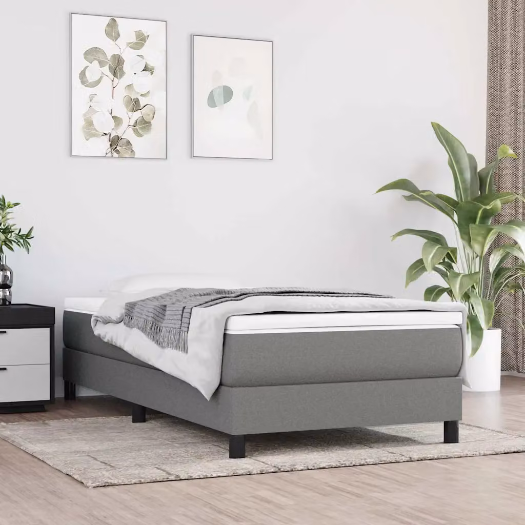 vidaXL Materasso Ibrido a Molle Insacchettate con Rivestimento in Tessuto, Rigidità Media, Grigio e Bianco, L 90 cm x P 200 cm x H 20 cm