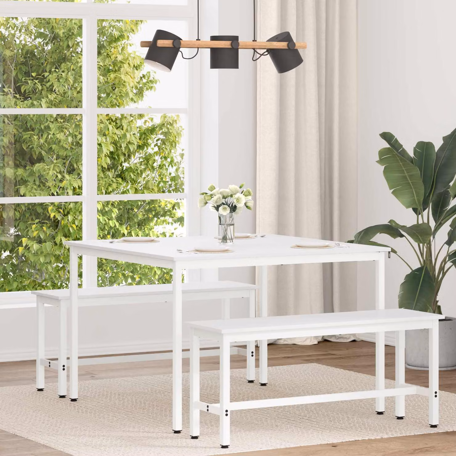 Maison Exclusive - Tavolo da pranzo bianco 110 x 110 x 75 cm Legno di pino massiccio