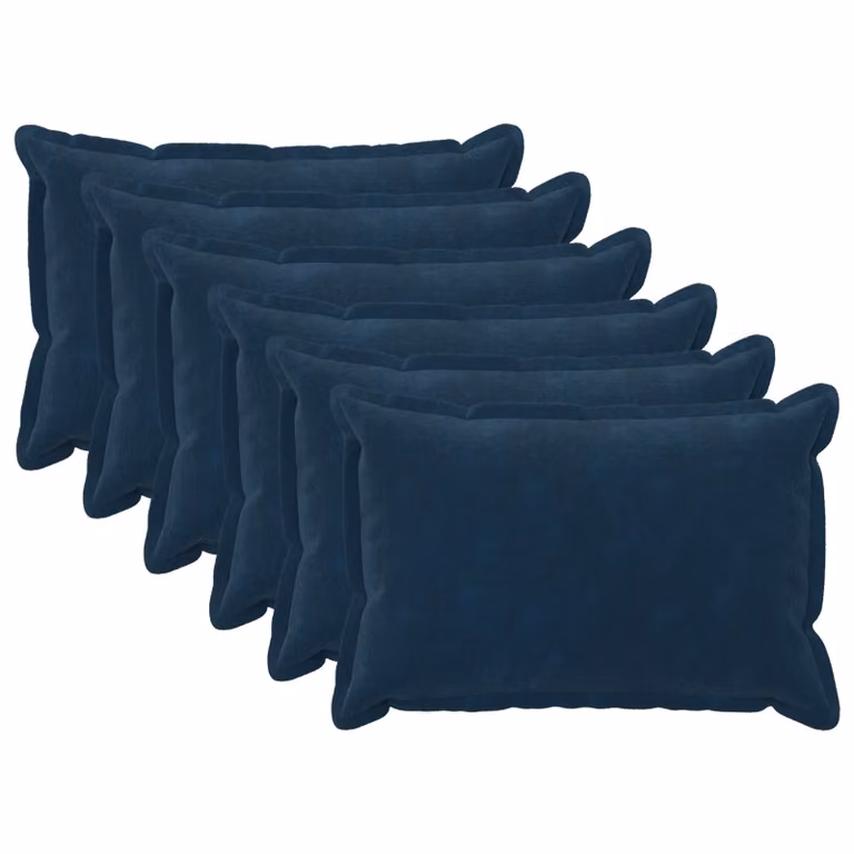 Set di 6 federe vidaXL HOUTEN blu in microfibra, L 40 cm x P 60 cm