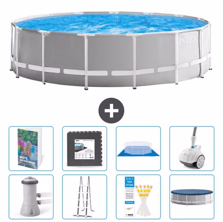 Struttura per piscina a forma di prisma - 457x122 cm - composta da 7 elementi - modello S610