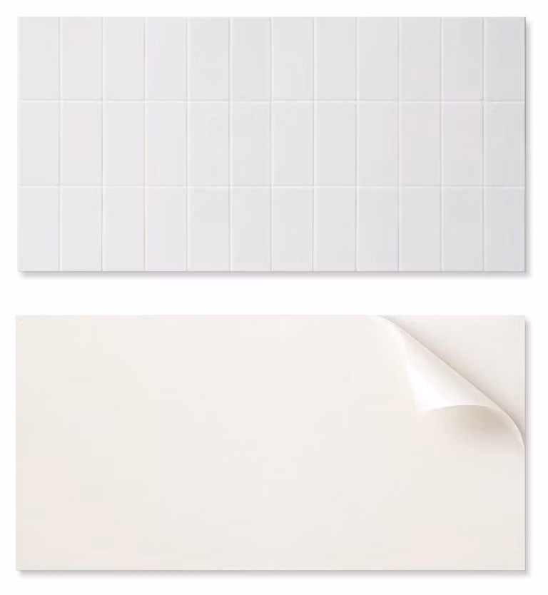 Pannello in vinile autoadesivo con stampa, ideale per bagni, dimensioni 120 x 60 cm, motivo a mosaico rettangolare semplice