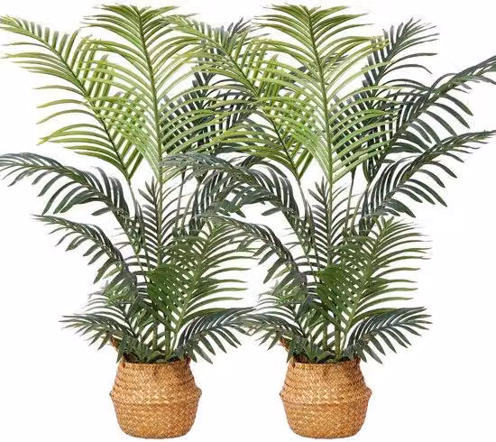 Set da 2 palme artificiali da 120 cm Palme artificiali per soggiorno e camera da letto