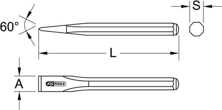 KS Tools 156.0162 scalpello per la lavorazione dei metalli Scalpello a freddo