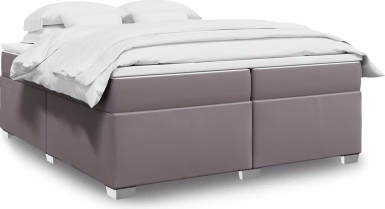 Maison Exclusive - Giroletto a Molle con Materasso Grgio 200x200 cm in Pelle finta
