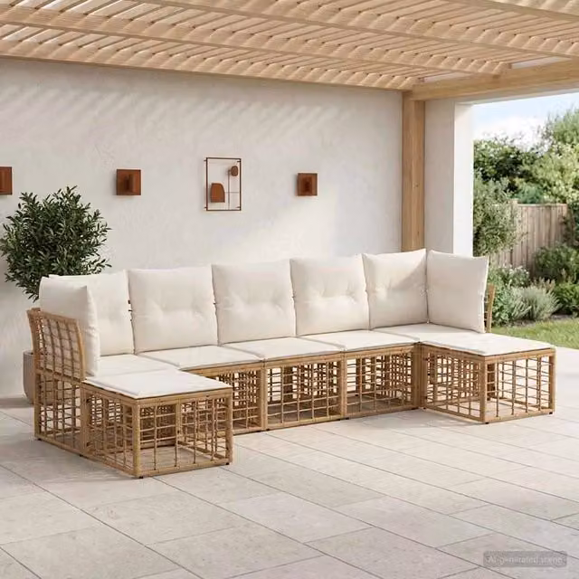 Set di divani da esterno Naturale Poliestere 3437530