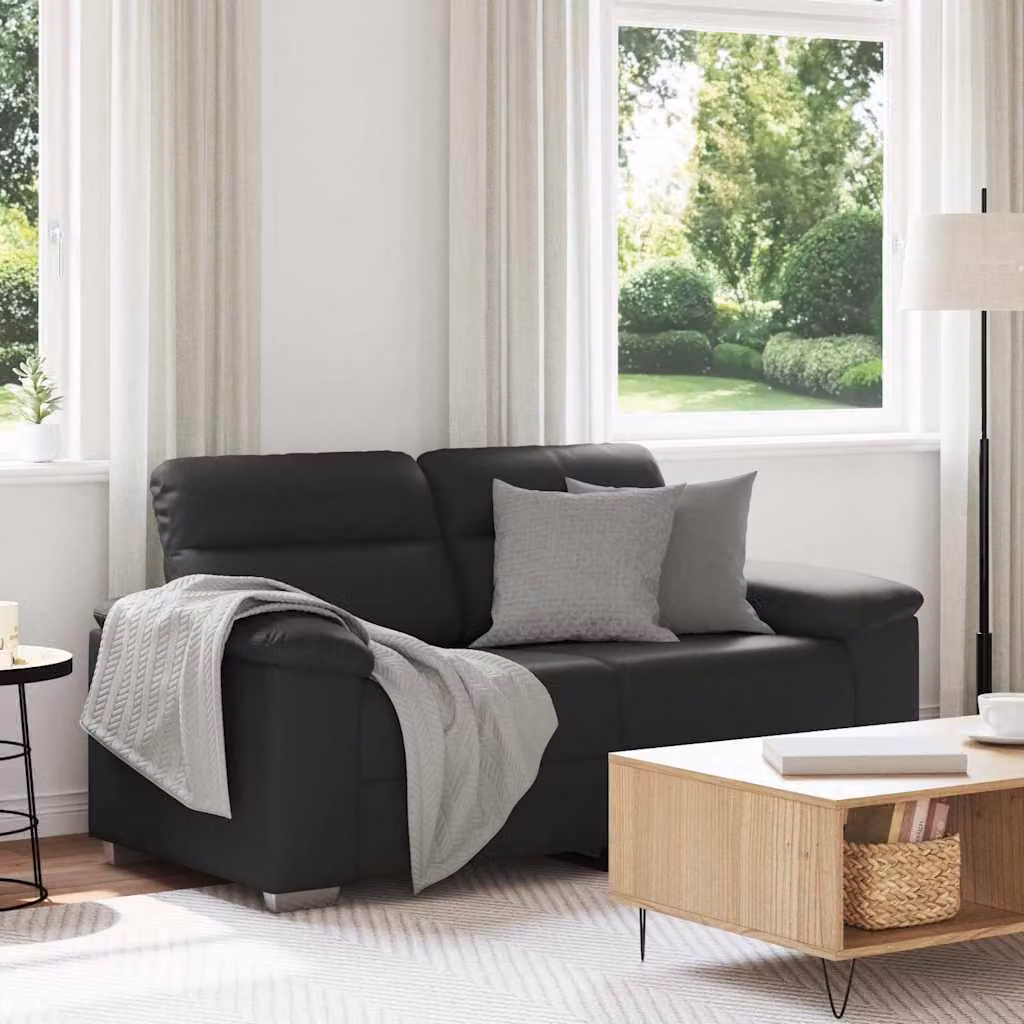 Divano a 2 posti vidaXL in similpelle nero L: 160 cm, P: 81 cm, H: 84 cm