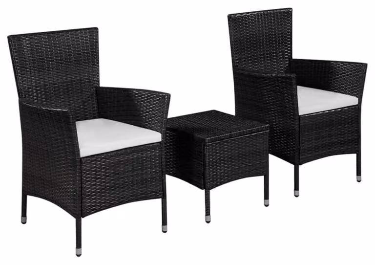 Set da bistrot in rattan sintetico, composto da 3 pezzi