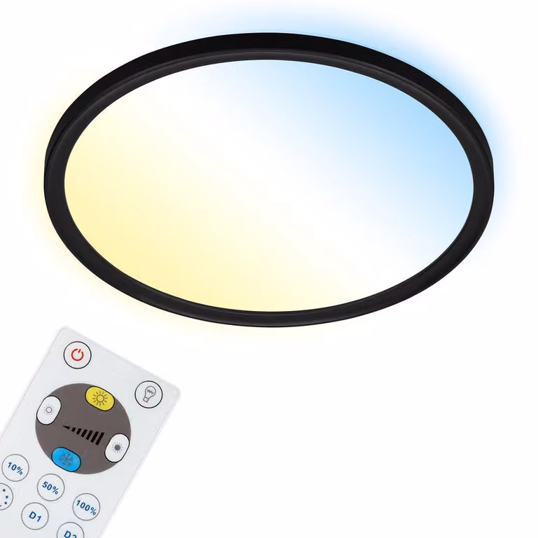Pannello LED dimmerabile Telecomando Ultrapiatto CCT 18W nero plastica Briloner