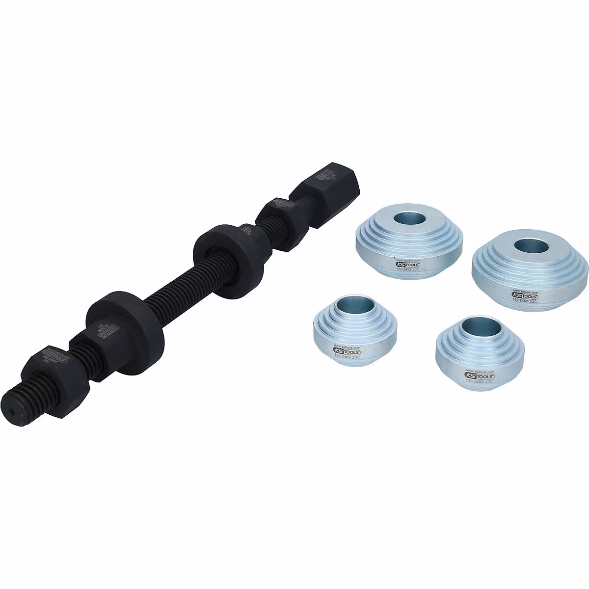 KS TOOLS Set di utensili universali per cuscinetti ruota 9 pezzi Ø 24 - 72 mm - 150.2460