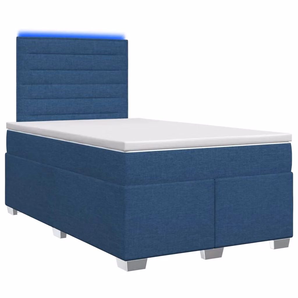 Letto box spring vidaXL con materasso a molle insacchettate e base contenitore, colore blu e bianco, L/P/H: 120 x 200 x 140,5 cm – 2
