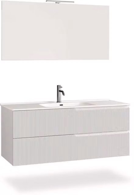 Composizione mobile bagno Venere AQA DESIGN 4 pezzi colore bianco opaco L: 121 cm, P: 46,5 cm, H: 190 cm – 1