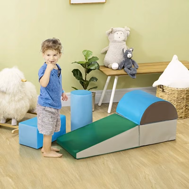 Set di 5 blocchi in schiuma morbidi e colorati HOMCOM per bambini con funzione stacking – 2