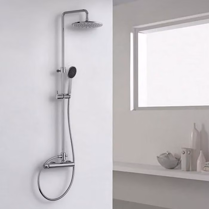 Sistema doccia Kronenbach 2.0, modello rotondo, con miscelatore monocomando e soffione da 22,5 cm