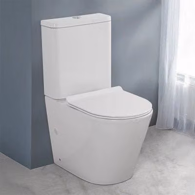 WC monoblocco filomuro Tygo in ceramica bianca con tecnologia rimless e sedile soft-close L: 38,0 cm, P: 52,0 cm, H: 62,0 cm