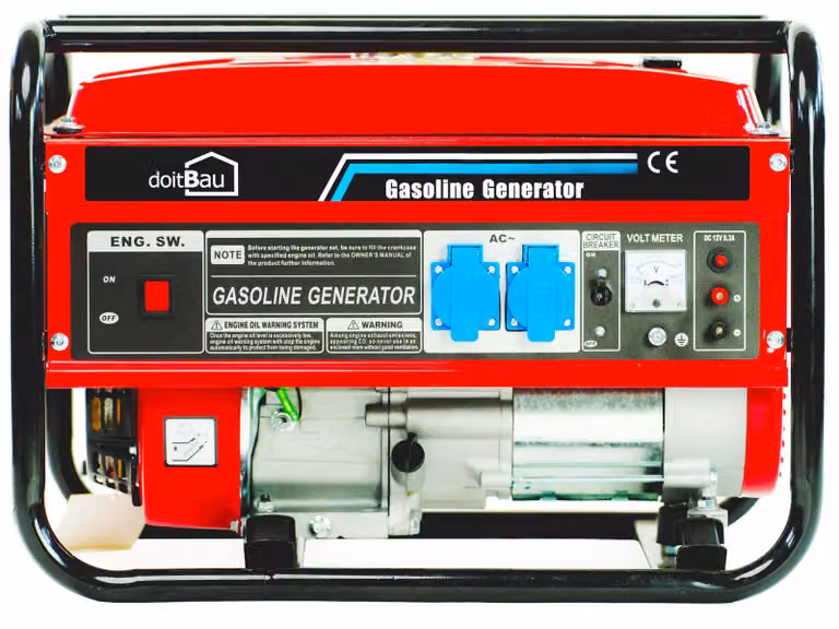 Generatore di corrente da 3000 W a benzina, con motore a 4 tempi e serbatoio da 15 litri, ideale per cantieri e campeggi