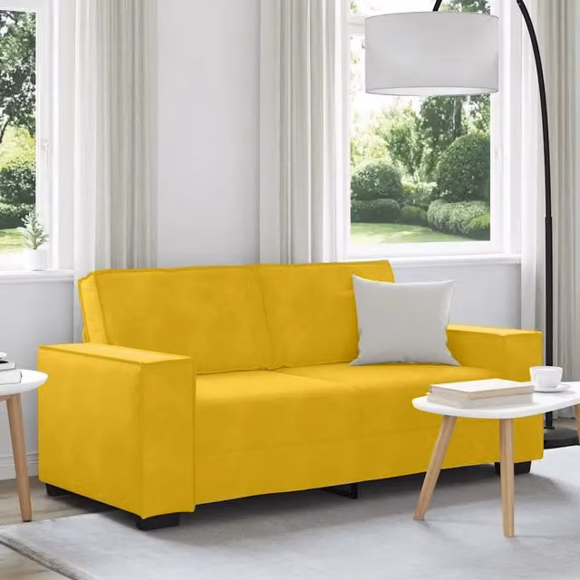 Divano a 2 Posti-Sofa 2 Posti giallo 140 cm in Velluto 135246