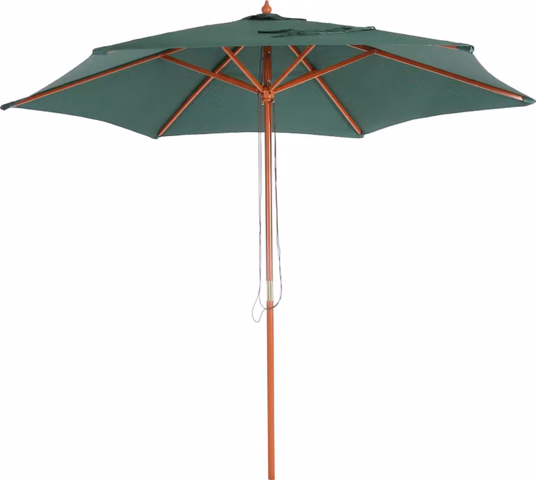 Ombrellone Florida, ombrellone da giardino, Ø 3m poliestere/legno ~ verde oliva