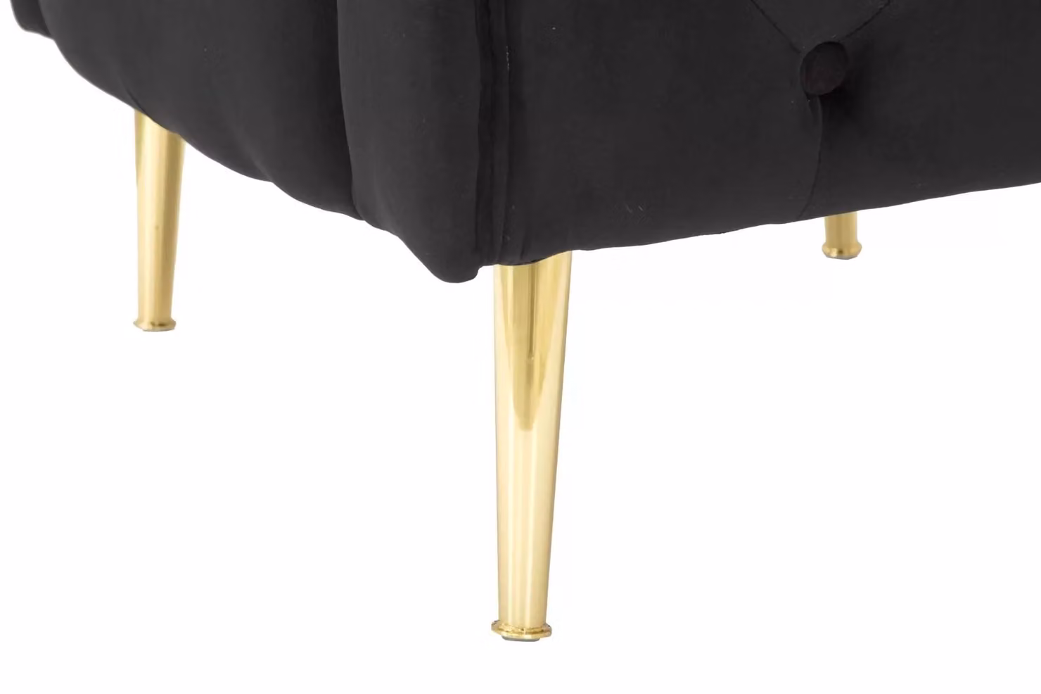 Poltrona Charme1921 in velluto nero e dettagli oro con braccioli e struttura in legno e metallo L/P/H: 76 x 74 x 71 cm – 3