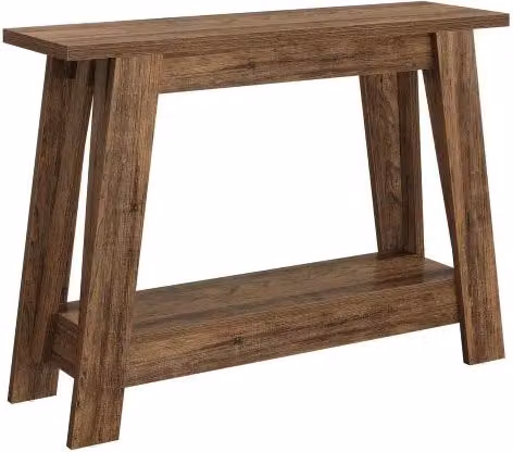 Tavolo consolle rustico a 2 livelli in MDF, tavolino stretto per ingresso o dietro il divano, 105x30x80 cm