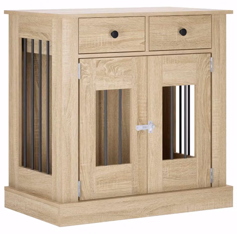 Mobile per trasportino per cani, legno impiallacciato effetto Sonoma, 80 x 47,5 x 80 cm