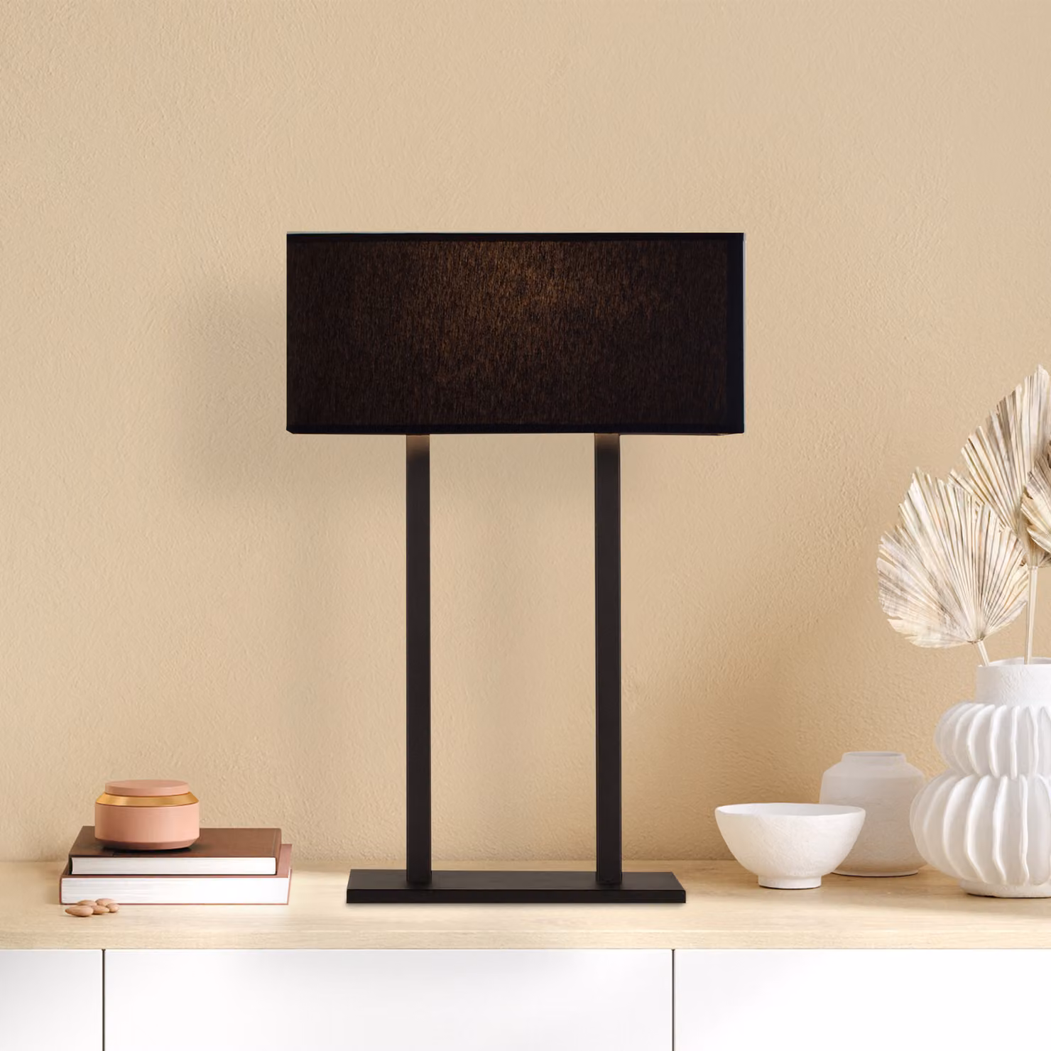 Opviq, Salihini - MR-615, lampada da tavolo, nero, metallo, 35 x 15 x 52 cm