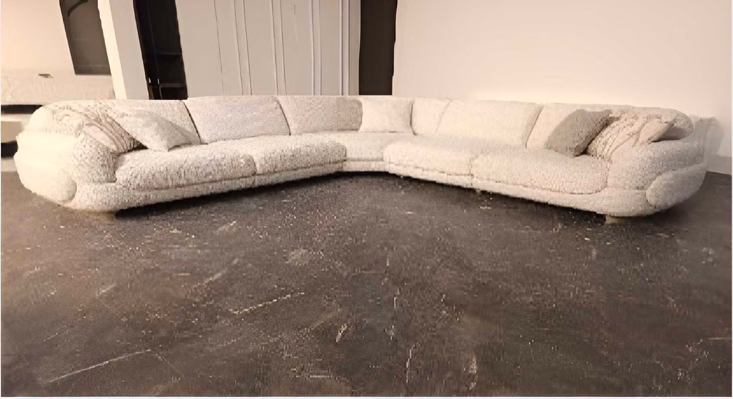 Elegantes Beiges L-Form Sofa Wohnzimmer Eckcouch Edle Polstersofas