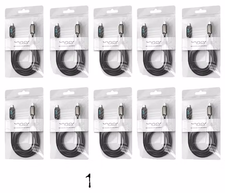 Cavo USB-C, ricarica rapida da 240W, design resistente, confezione da 10 pezzi, lunghezza 1 metro, connettori USB-C a USB-C