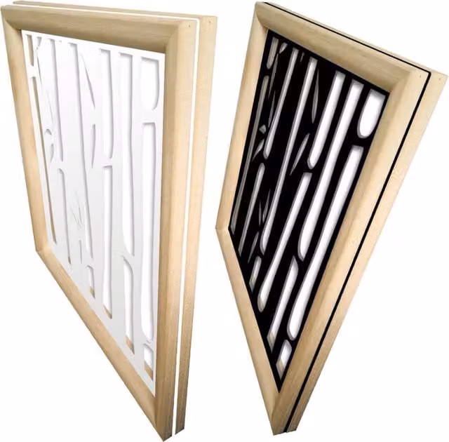 Moduli Decorativi BAMBU Signorbit in Legno e PVC, Colore Bianco, 98 x 98 cm