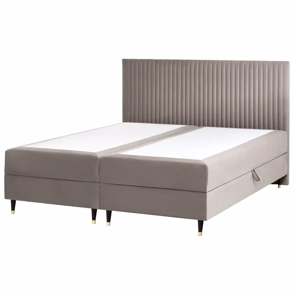 Letto matrimoniale Beliani in velluto stile glamour con contenitore a sollevamento, struttura in legno e molle Bonell, L/P: 180 x 200 cm – 2