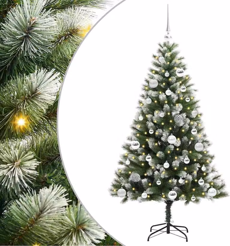 Albero di Natale artificiale a cerniera con neve fioccata