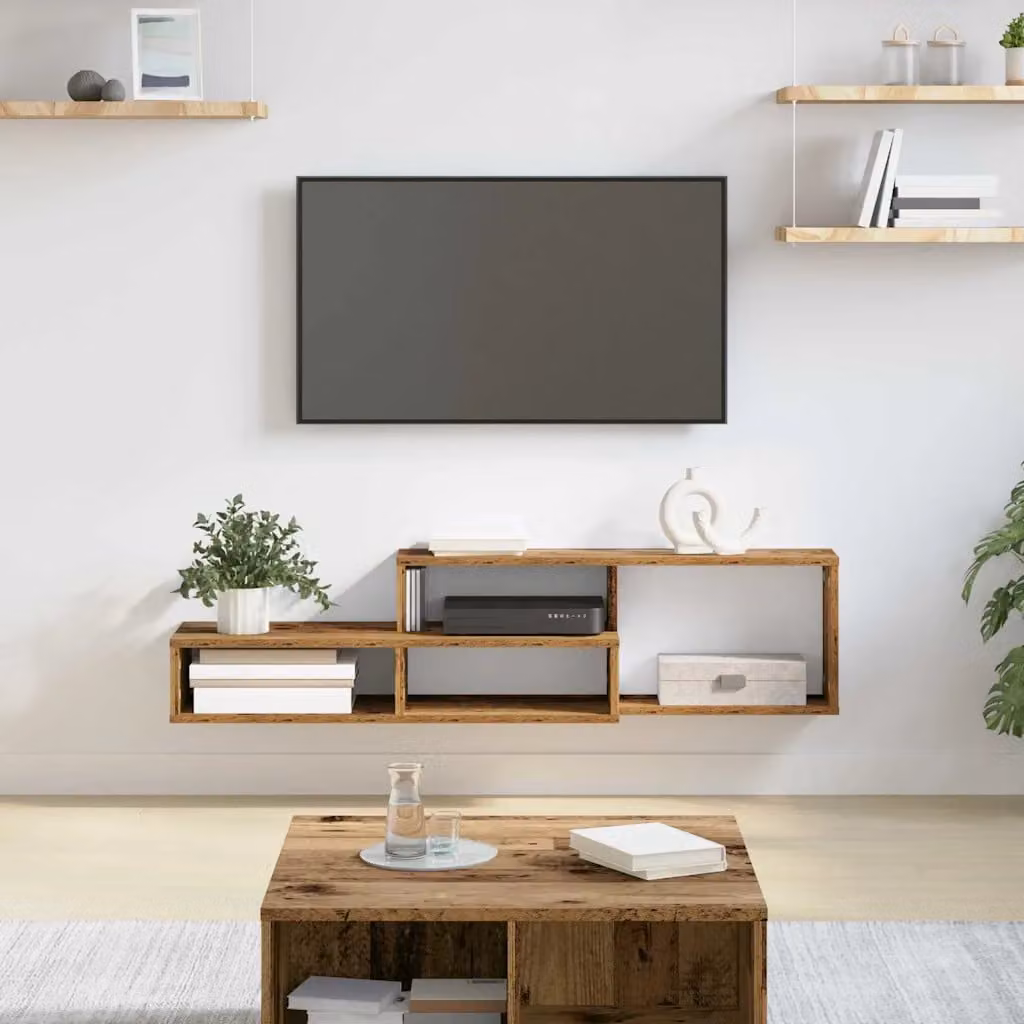 Supporto per TV da parete vidaXL in legno ingegnerizzato marrone L 120 cm x P 25 cm x H 28,5 cm