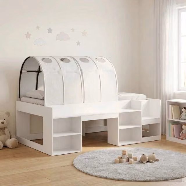 Letto con Tunnel 3 pz Bianco Legno ingegnerizzato 3423587