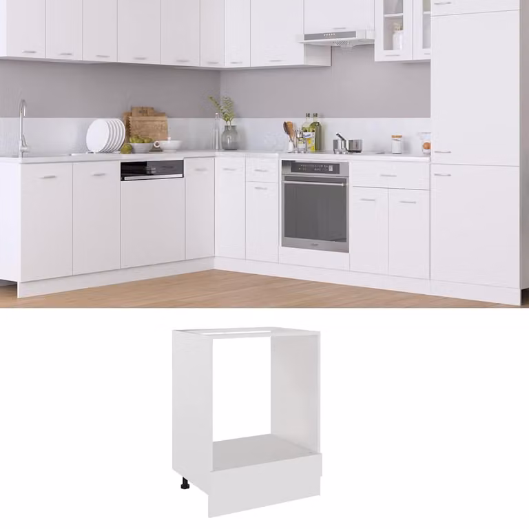 Armadio per forno Riga vidaXL bianco con ante a battente e ripiani interni L: 60 cm, P: 46 cm, H: 81,5 cm